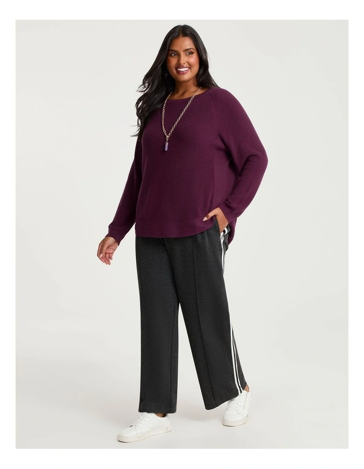 Houndstooth Side Stripe Pant Charcoal/black image 3