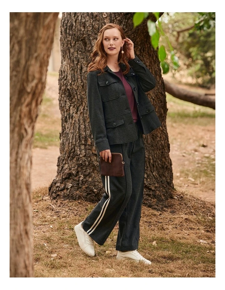 Houndstooth Side Stripe Pant Charcoal/black image 4