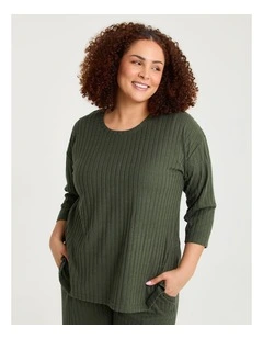 Cosy Rib Marle Lounge Top Forest Moss Marle