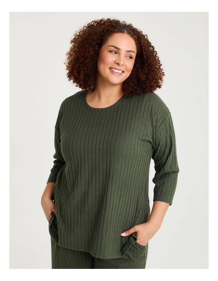 Cosy Rib Marle Lounge Top Forest Moss Marle image 1