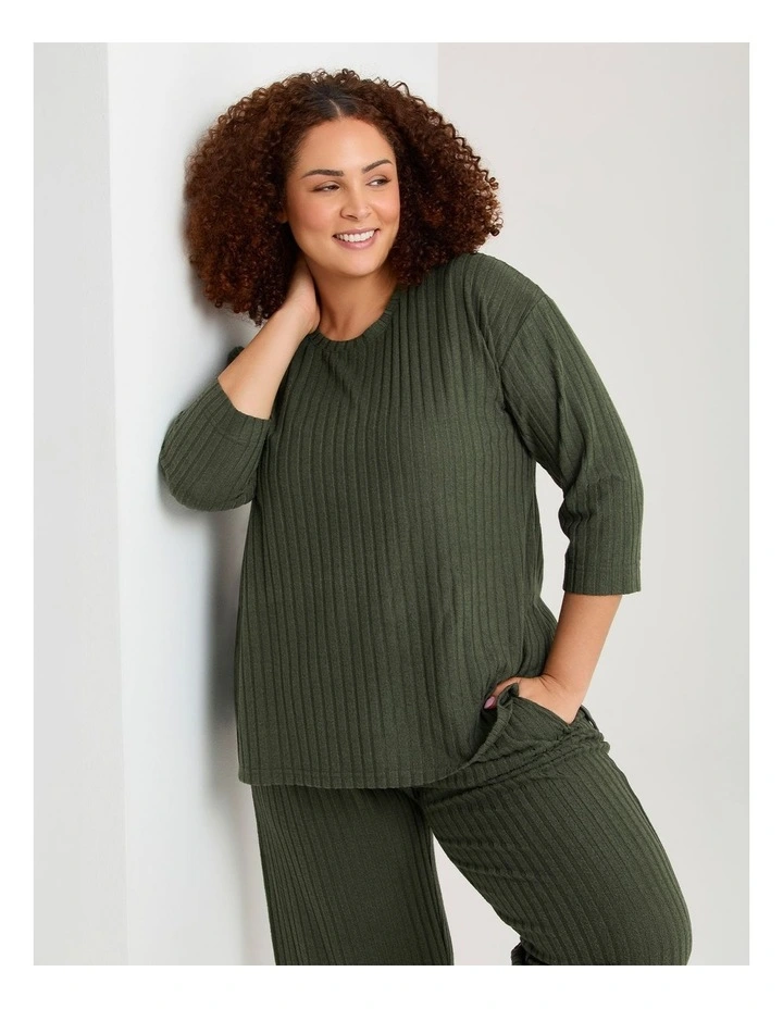 Cosy Rib Marle Lounge Top Forest Moss Marle image 5