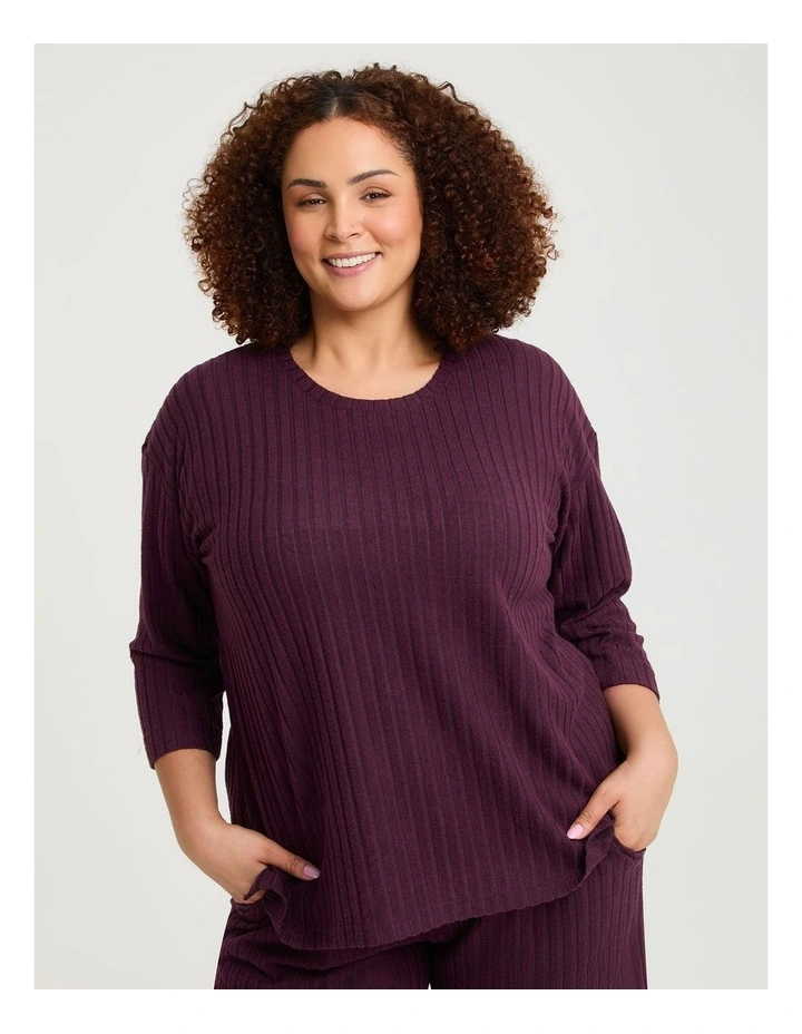 Cosy Rib Lounge Top Merlot image 1