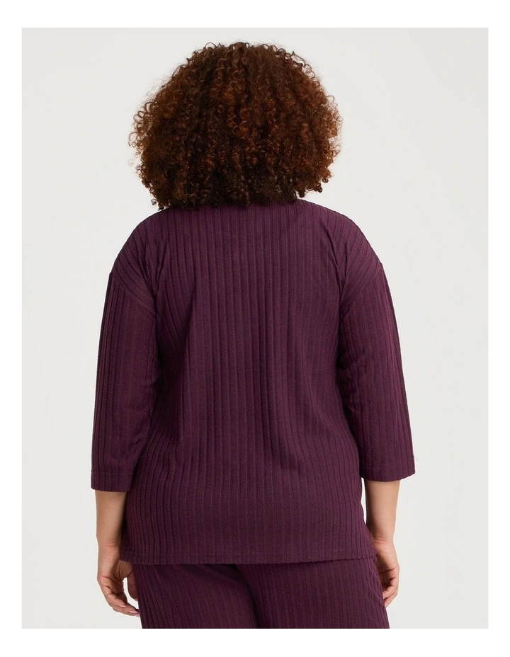 Cosy Rib Lounge Top Merlot image 2