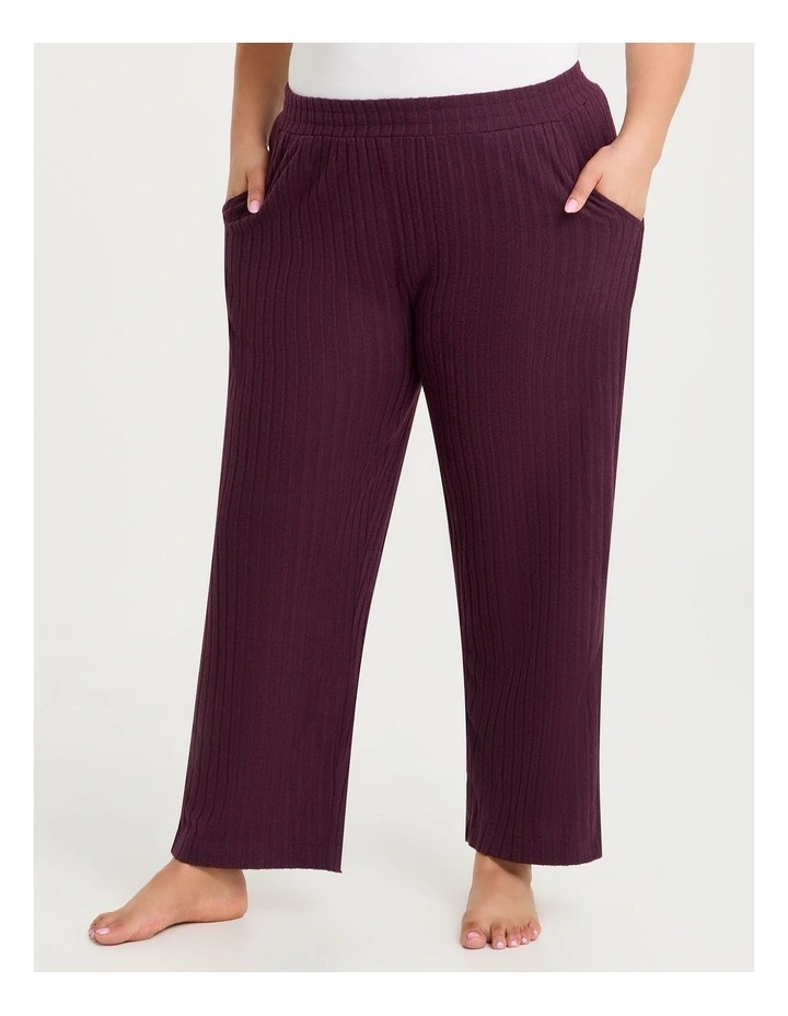 Cosy Rib Lounge Pant Merlot image 1