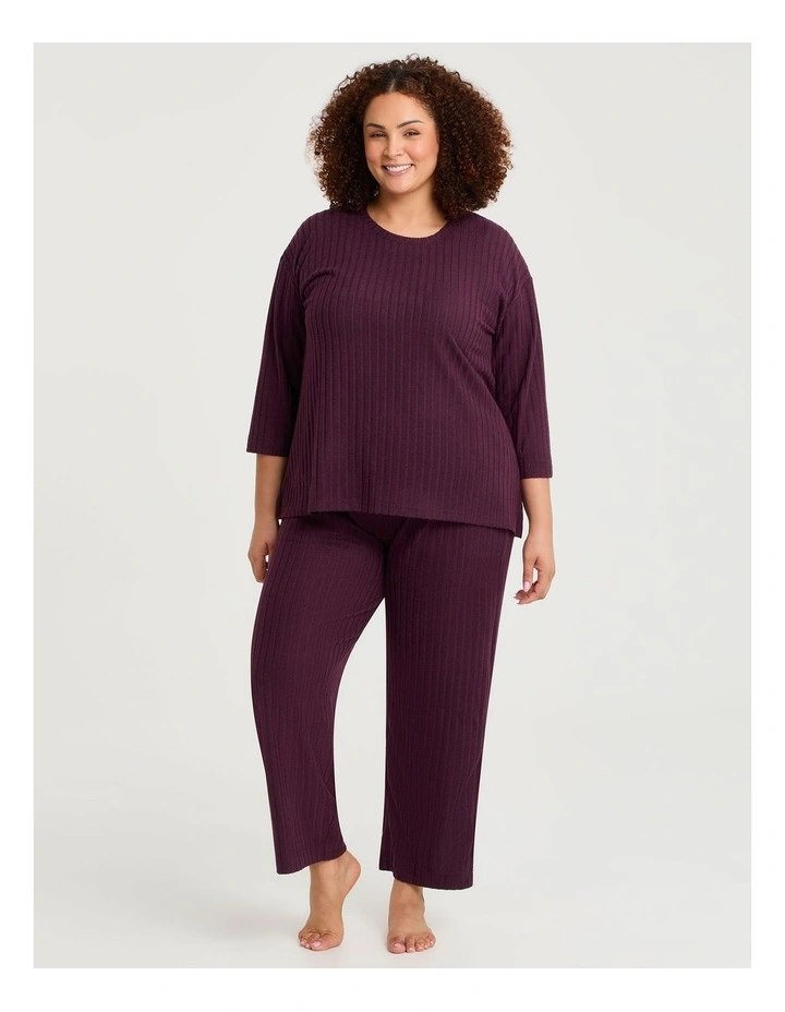 Cosy Rib Lounge Pant Merlot image 3