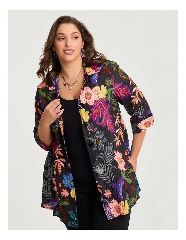 Floral Burst Natural Shirt in Print image 1