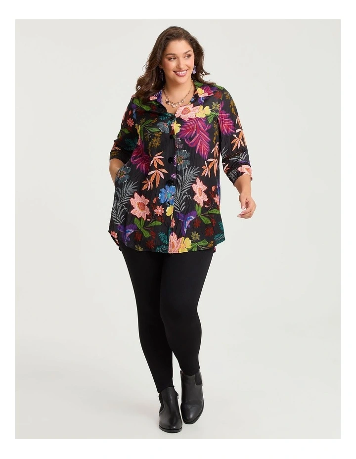 Floral Burst Natural Shirt in Print image 3