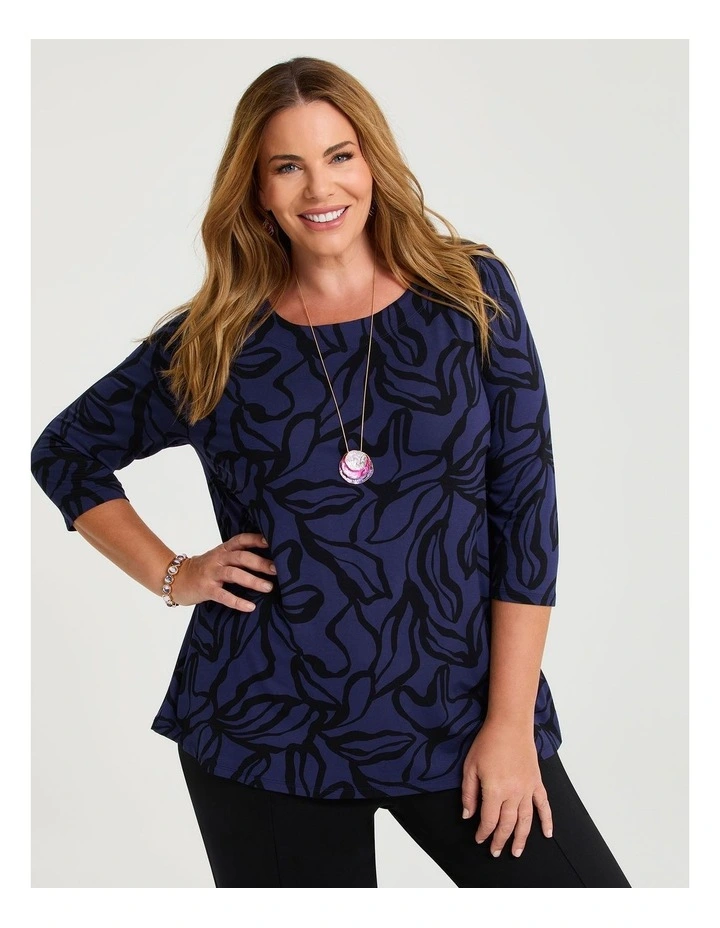 Natural Abstract Aroha Top Print image 3