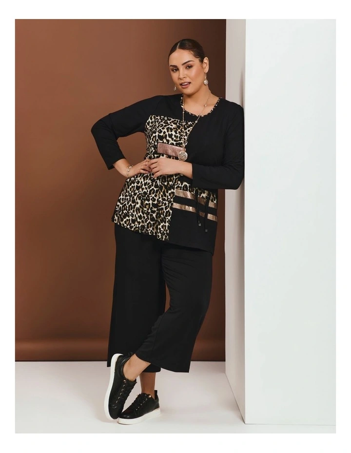 Leopard Spliced Natural Top Black/leopard image 4