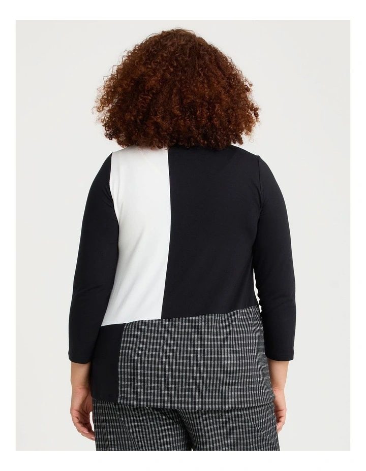 Bamboo Knit Plaid Top Print image 2