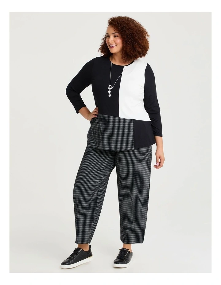 Bamboo Knit Plaid Top Print image 3