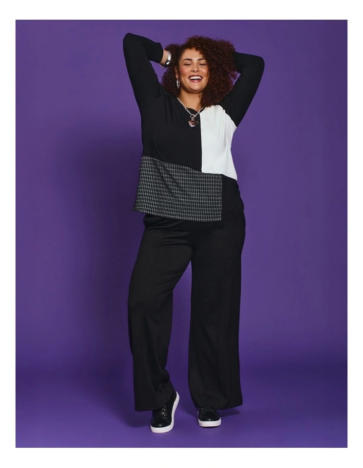 Bamboo Knit Plaid Top Print image 6