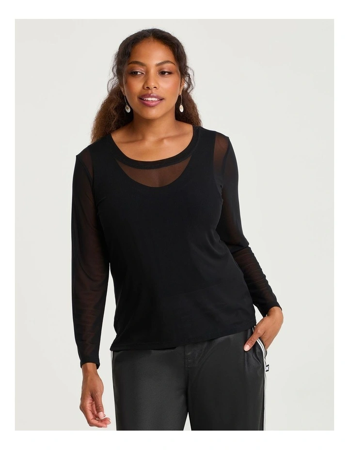 Mesh Body Tee Black image 1