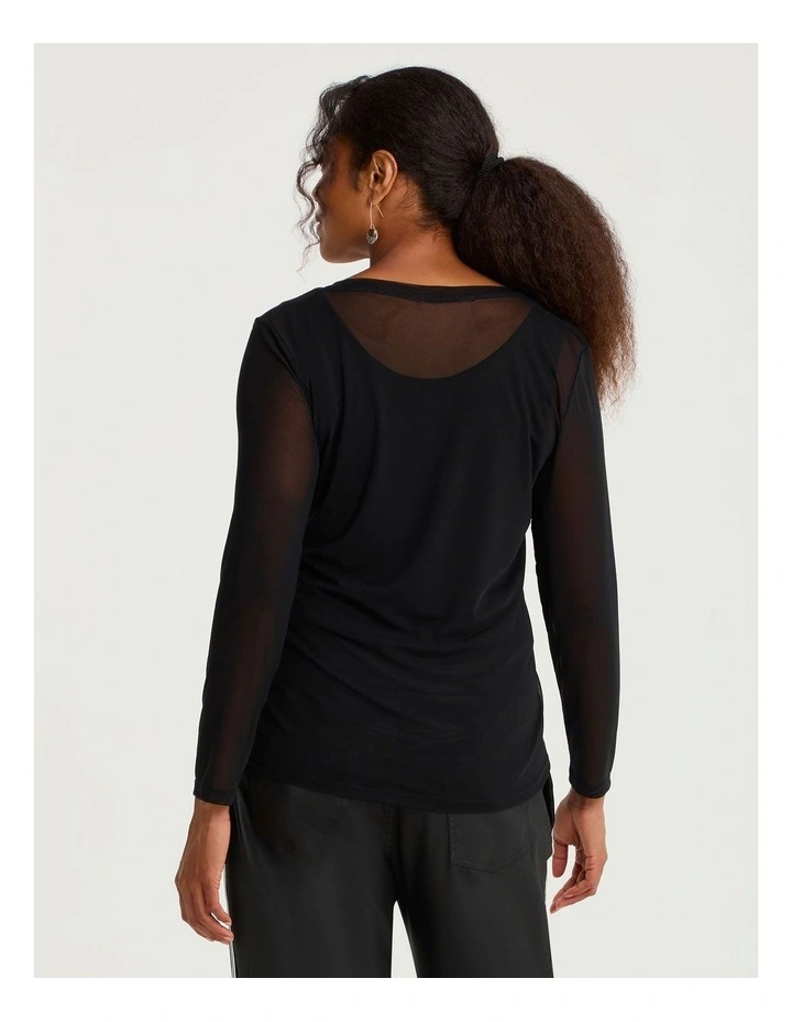 Mesh Body Tee Black image 2