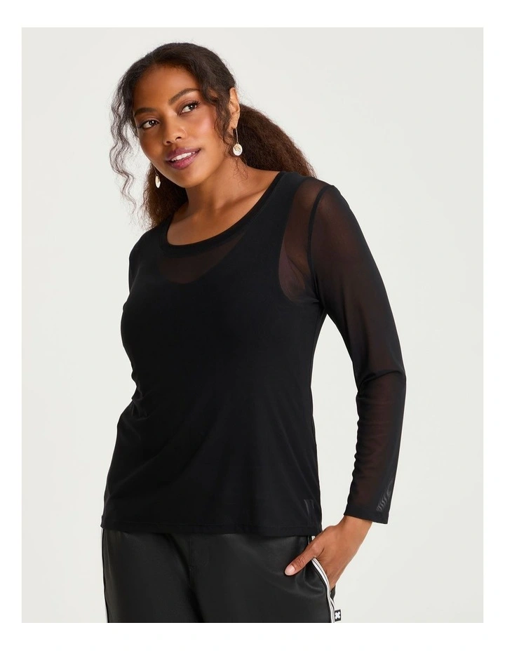 Mesh Body Tee Black image 3