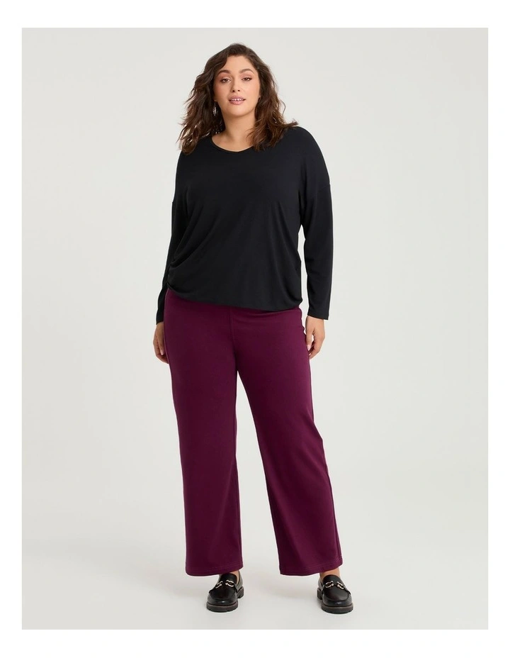 Australian Wool Blend V-neck Top Black image 3