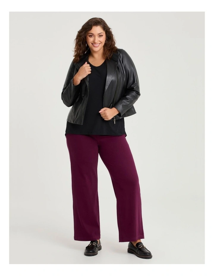 Australian Wool Blend V-neck Top Black image 4