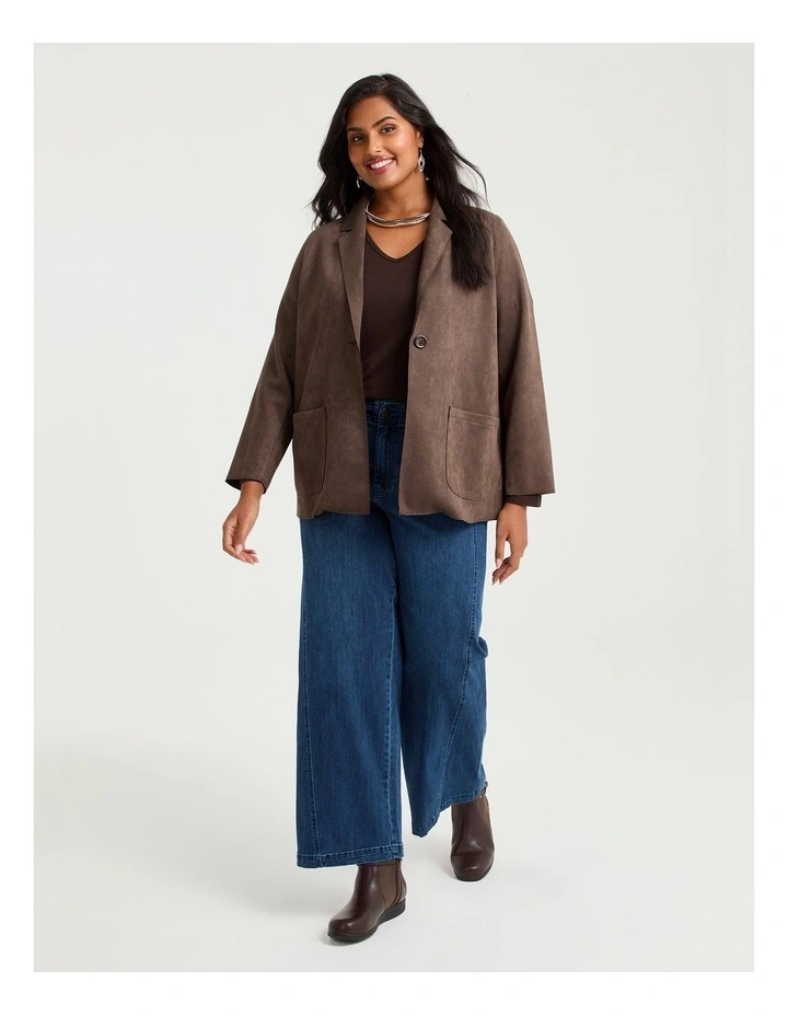 Australian Wool Blend V-neck Top Chocolate image 4