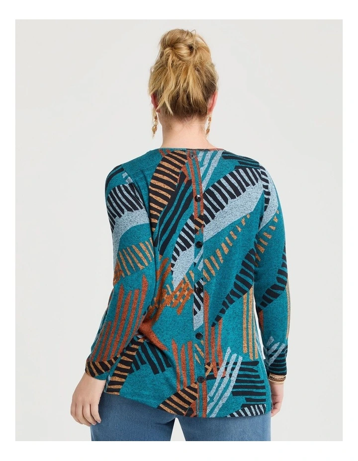 Bamboo Cosy Abstract Stripe Top in Print image 2
