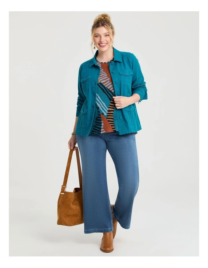 Bamboo Cosy Abstract Stripe Top in Print image 4