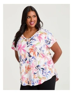 Cotton Watercolour Floral T-shirt Print