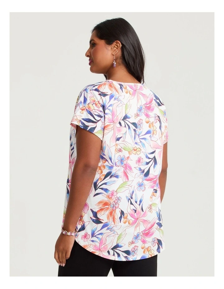 Cotton Watercolour Floral T-shirt Print image 2