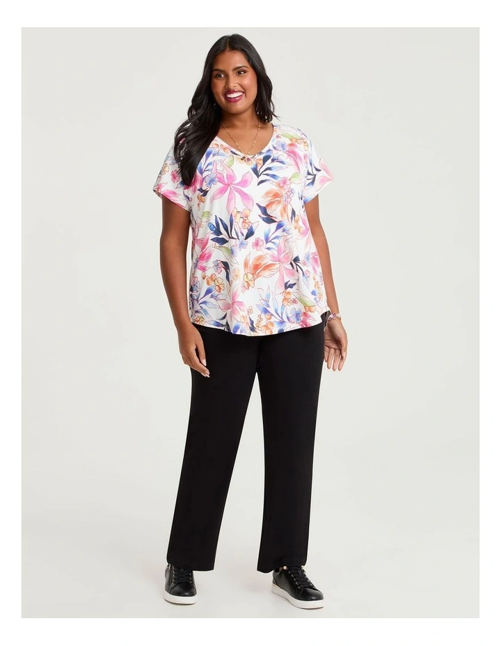 Cotton Watercolour Floral T-shirt Print image 3