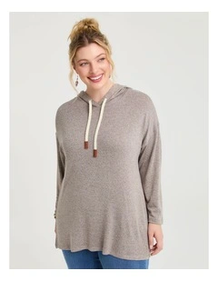 Bamboo Cosy Hooded Top in Mocha Marle