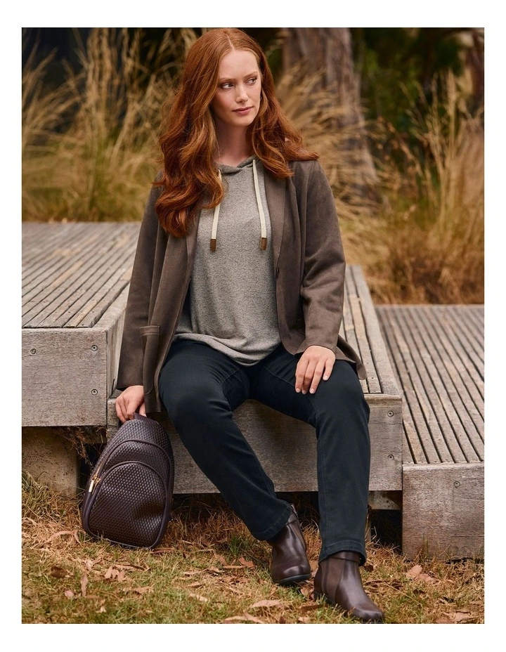 Bamboo Cosy Hooded Top in Mocha Marle image 4