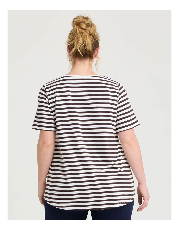 Good Earth Australian Cotton Stripe T-shirt in Multi image 2