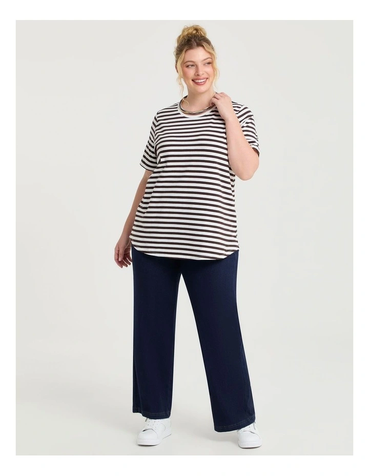 Good Earth Australian Cotton Stripe T-shirt in Multi image 3