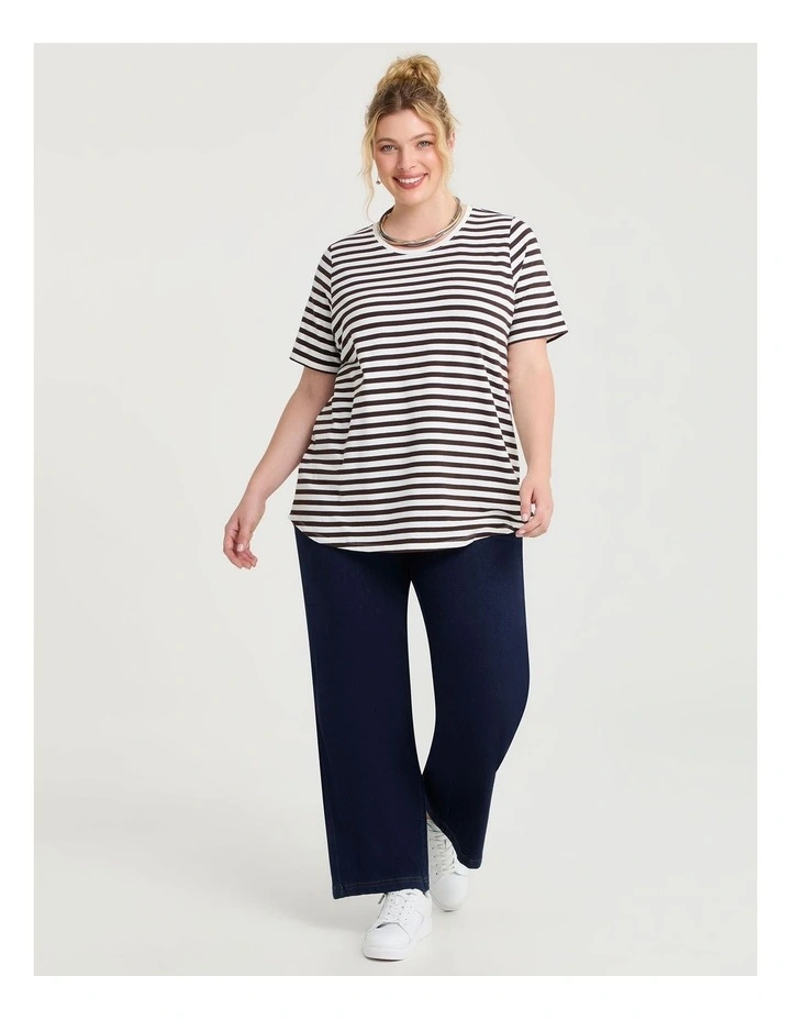 Good Earth Australian Cotton Stripe T-shirt in Multi image 4
