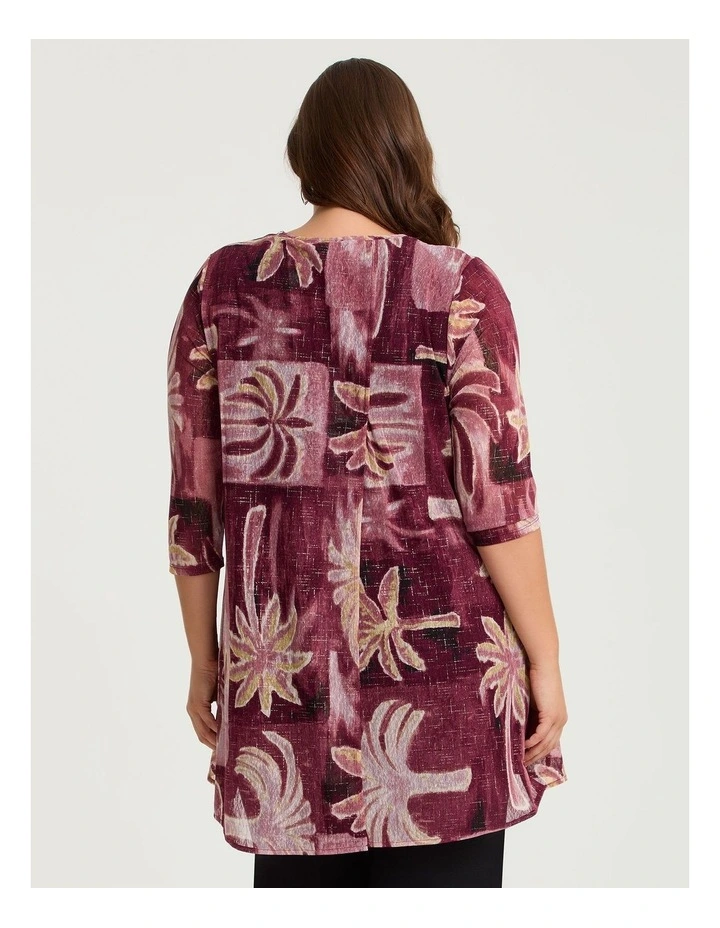 Melrose Palm Mesh Layered Tunic Print image 2