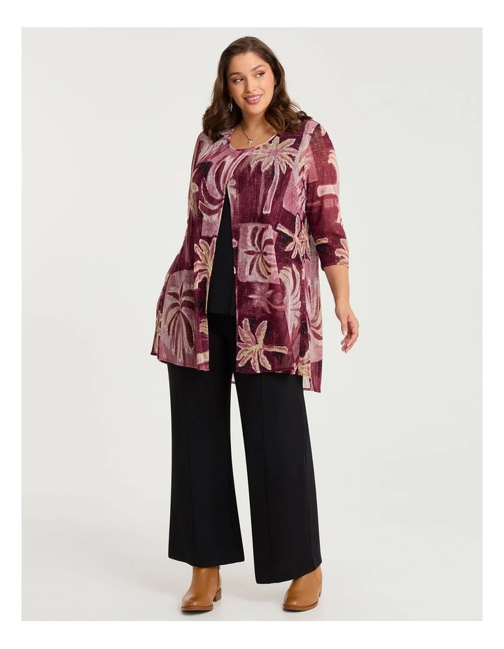 Melrose Palm Mesh Layered Tunic Print image 3