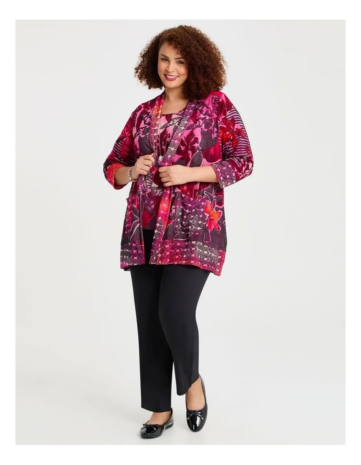 Floral Flame Burnout Tunic in Multi image 4