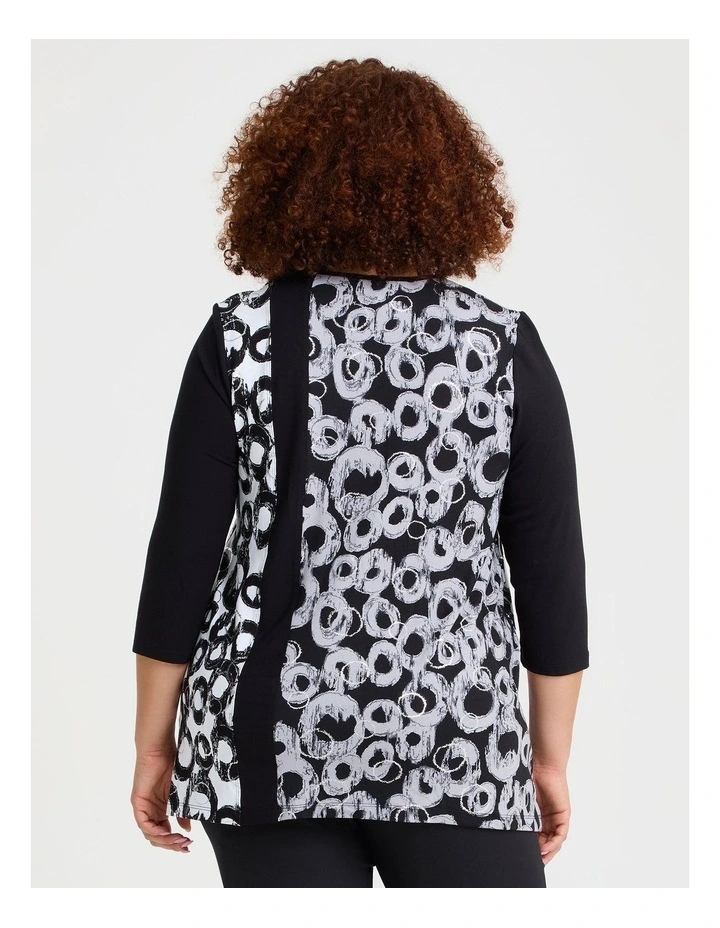 Swirl Spliced And Foil Natural Top in Multi image 2