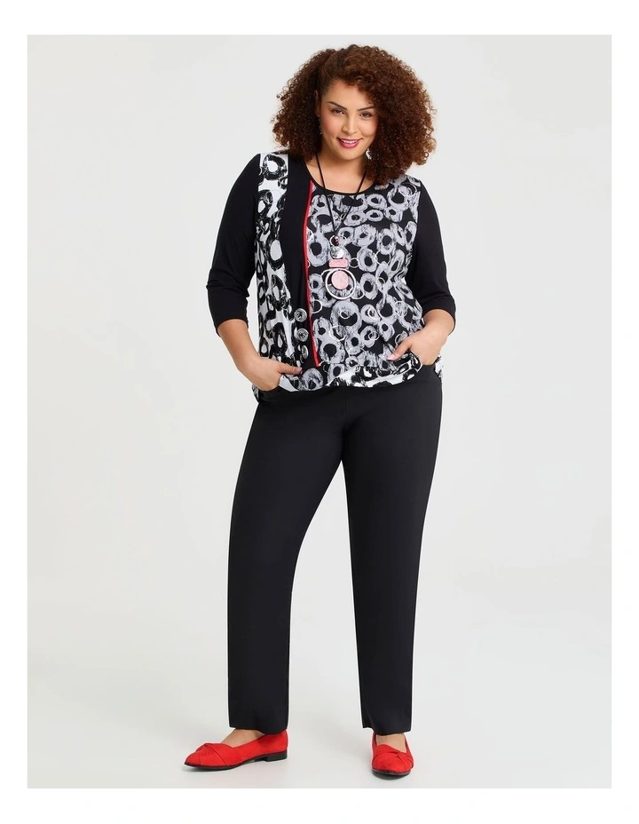 Swirl Spliced And Foil Natural Top in Multi image 3