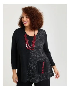 Bold Muse Spliced Snug Tunic in Black