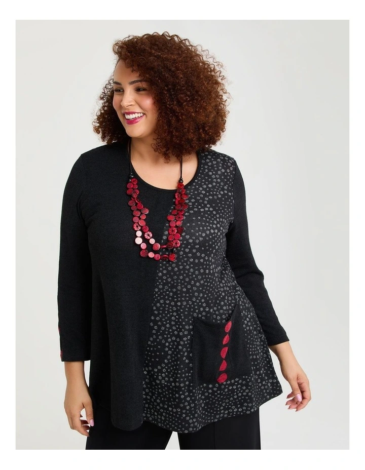 Bold Muse Spliced Snug Tunic in Black image 1