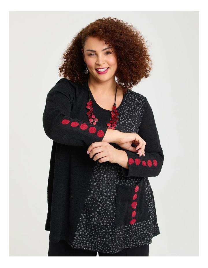 Bold Muse Spliced Snug Tunic in Black image 3