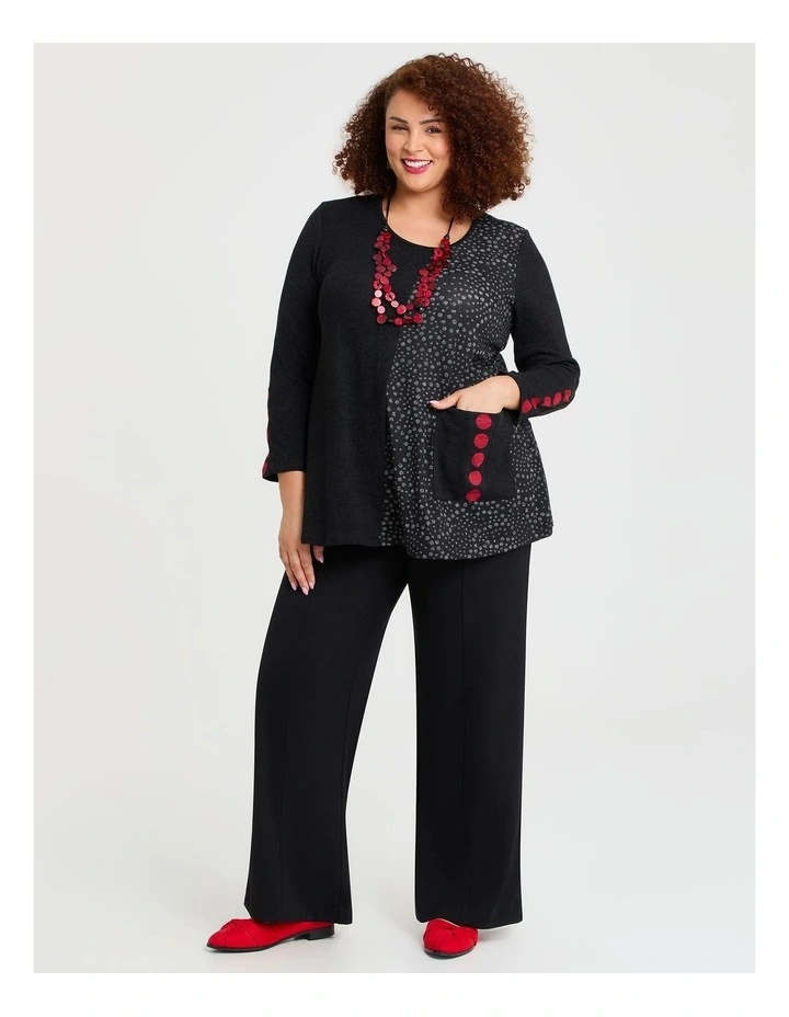 Bold Muse Spliced Snug Tunic in Black image 4