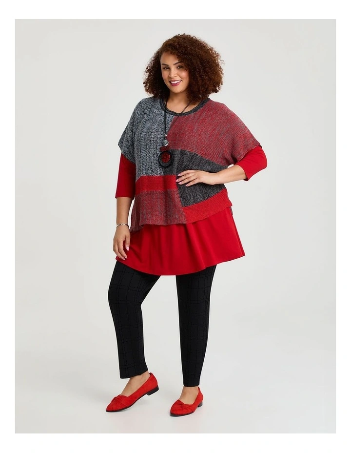 Button Me Up Wiseguy Natural Tunic in Ribbon Red image 4
