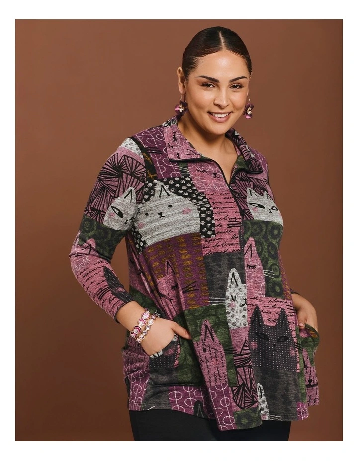 Kiki Kat Zip Collar Snug Tunic Print image 5