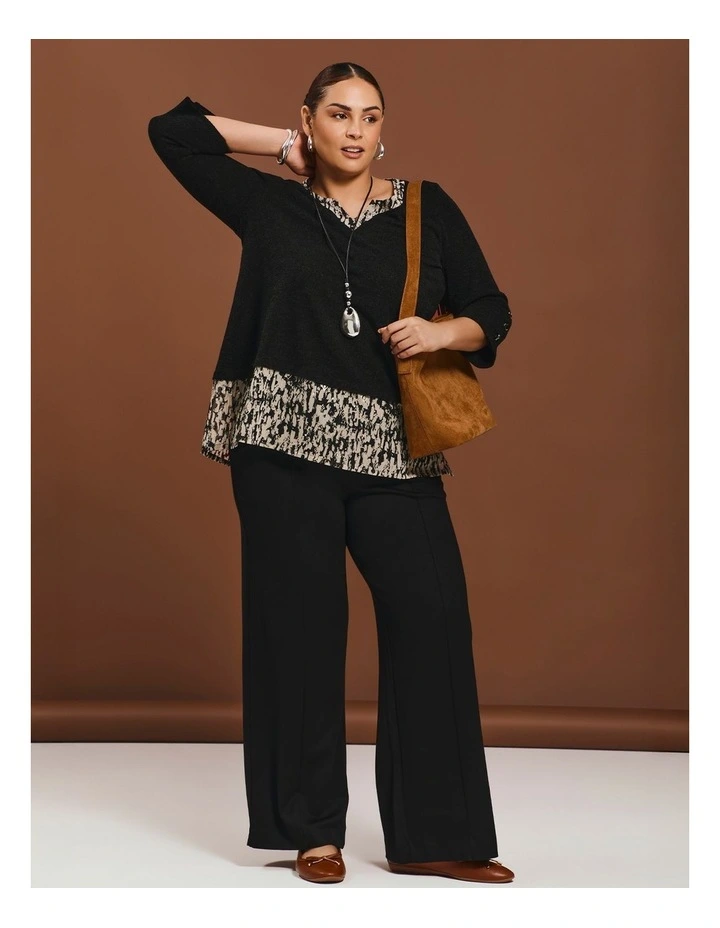 Waffle Snug & Chiffon Tunic Black image 6