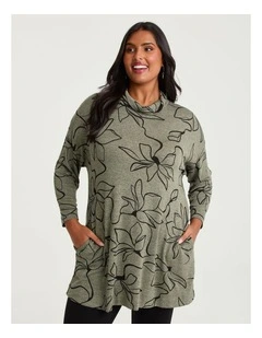 Bamboo Cosy Linear Floral Tunic Print