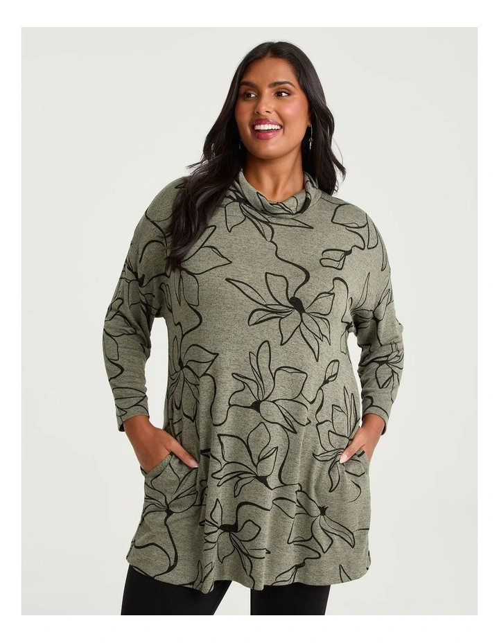 Bamboo Cosy Linear Floral Tunic Print image 1