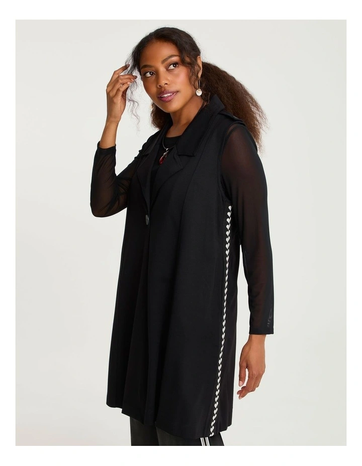 Ponte Stitch Samara Vest Black image 3