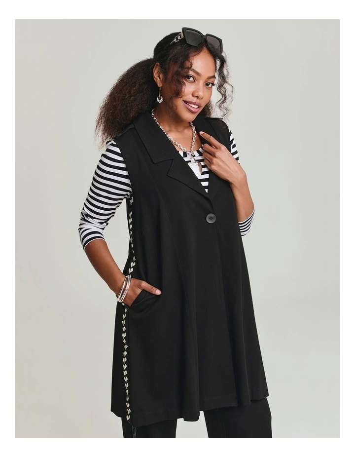 Ponte Stitch Samara Vest Black image 5