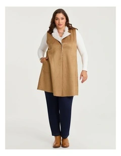 Penny Lane Faux Shearling Vest Caramel