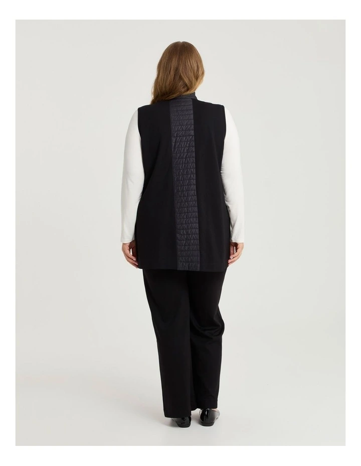 Bamboo Ponte & Jacquard Vest Black image 2